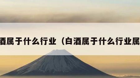 白酒属于什么行业（白酒属于什么行业属性）