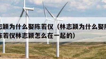 林志颖为什么娶陈若仪（林志颖为什么娶陈若仪陈若仪林志颖怎么在一起的）