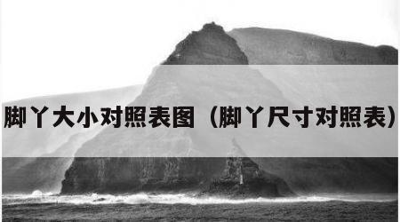 脚丫大小对照表图（脚丫尺寸对照表）