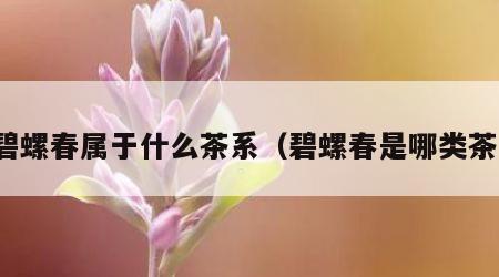 碧螺春属于什么茶系（碧螺春是哪类茶）