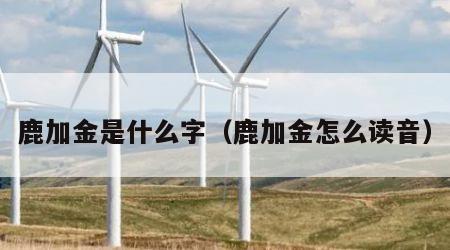 鹿加金是什么字（鹿加金怎么读音）