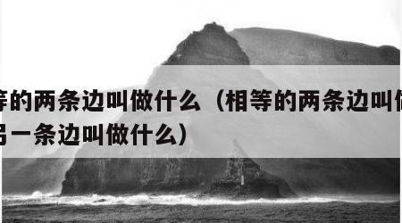 相等的两条边叫做什么（相等的两条边叫做什么另一条边叫做什么）