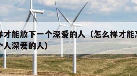 怎样才能放下一个深爱的人（怎么样才能忘掉一个人深爱的人）
