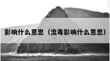 影响什么意思（流毒影响什么意思）