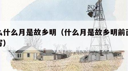 什么什么月是故乡明（什么月是故乡明前面怎么写）