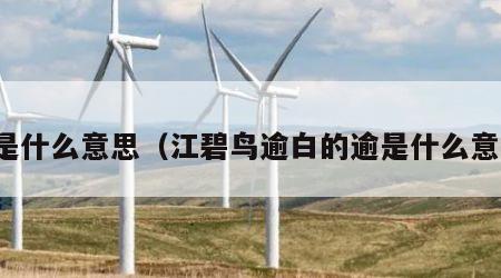 逾是什么意思（江碧鸟逾白的逾是什么意思）