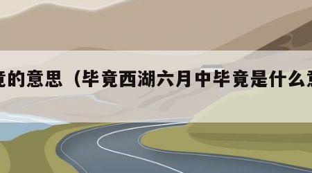 毕竟的意思（毕竟西湖六月中毕竟是什么意思）