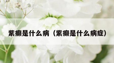 紫癫是什么病（紫癫是什么病症）