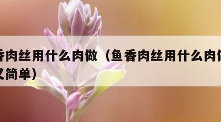 鱼香肉丝用什么肉做（鱼香肉丝用什么肉做好吃又简单）