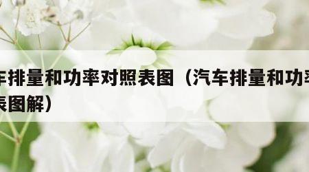 汽车排量和功率对照表图（汽车排量和功率对照表图解）