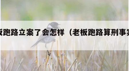 老板跑路立案了会怎样（老板跑路算刑事案件吗）