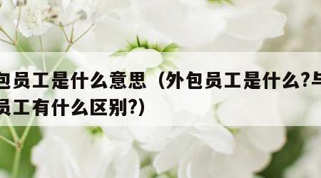 外包员工是什么意思（外包员工是什么?与正式员工有什么区别?）