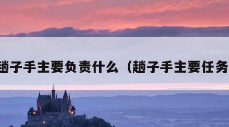 趟子手主要负责什么（趟子手主要任务）