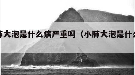 小肺大泡是什么病严重吗（小肺大泡是什么意思）