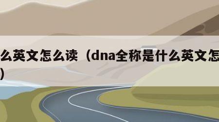 什么英文怎么读（dna全称是什么英文怎么读）