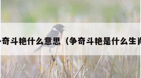 争奇斗艳什么意思（争奇斗艳是什么生肖）