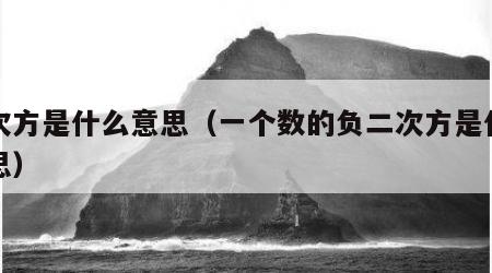 二次方是什么意思（一个数的负二次方是什么意思）