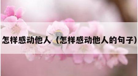 怎样感动他人（怎样感动他人的句子）