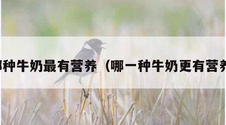 哪种牛奶最有营养（哪一种牛奶更有营养）