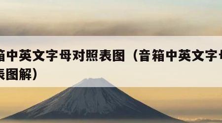 音箱中英文字母对照表图（音箱中英文字母对照表图解）