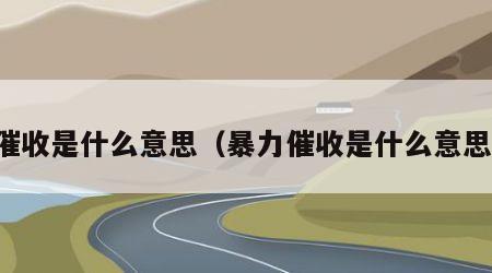 催收是什么意思（暴力催收是什么意思）