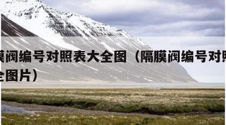 隔膜阀编号对照表大全图（隔膜阀编号对照表大全图片）