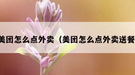 美团怎么点外卖（美团怎么点外卖送餐）