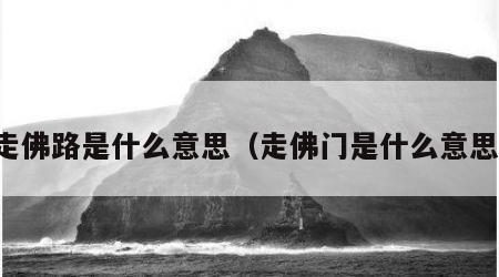 走佛路是什么意思（走佛门是什么意思）