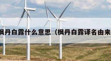 枫丹白露什么意思（枫丹白露译名由来）