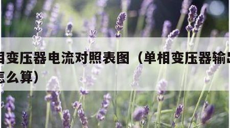 单相变压器电流对照表图（单相变压器输出电流怎么算）
