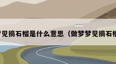 梦见摘石榴是什么意思（做梦梦见摘石榴）