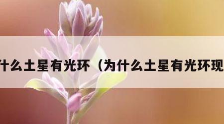 为什么土星有光环（为什么土星有光环现象）