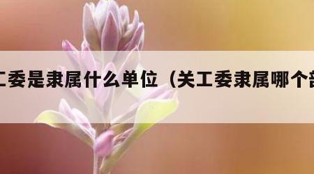 关工委是隶属什么单位（关工委隶属哪个部门）