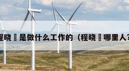 程晓玥是做什么工作的（程晓玥哪里人?）