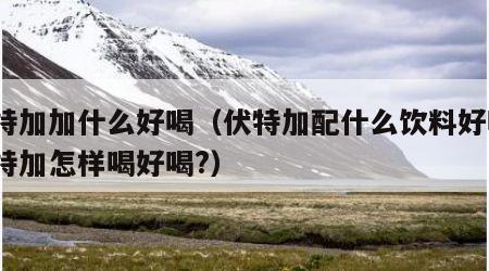 伏特加加什么好喝（伏特加配什么饮料好喝?伏特加怎样喝好喝?）