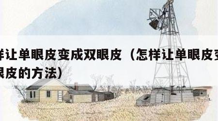 怎样让单眼皮变成双眼皮（怎样让单眼皮变成双眼皮的方法）