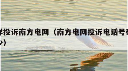 怎样投诉南方电网（南方电网投诉电话号码是多少）