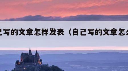 自己写的文章怎样发表（自己写的文章怎么发表）