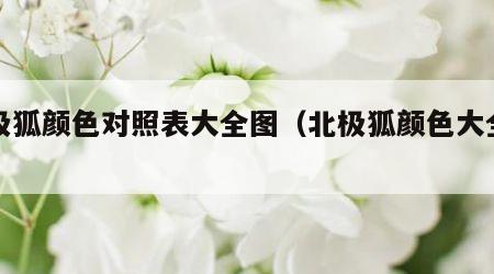 北极狐颜色对照表大全图（北极狐颜色大全示范）