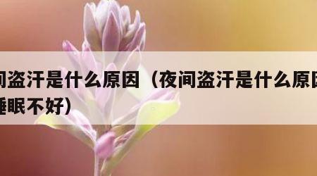 夜间盗汗是什么原因（夜间盗汗是什么原因女性睡眠不好）