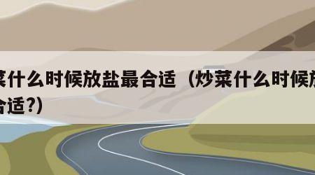 炒菜什么时候放盐最合适（炒菜什么时候放盐最合适?）