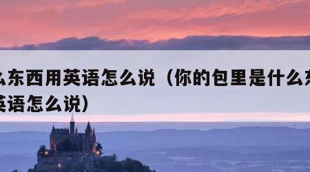 什么东西用英语怎么说（你的包里是什么东西用英语怎么说）