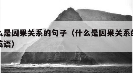 什么是因果关系的句子（什么是因果关系的句子英语）