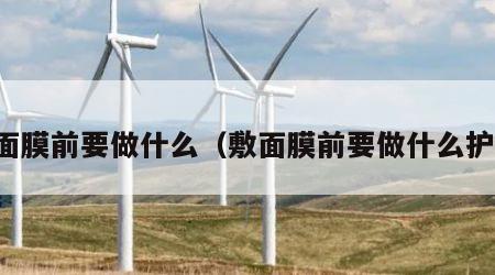 敷面膜前要做什么（敷面膜前要做什么护理）