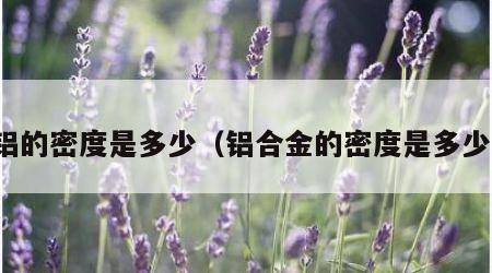 铝的密度是多少（铝合金的密度是多少）