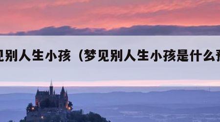 梦见别人生小孩（梦见别人生小孩是什么预兆）