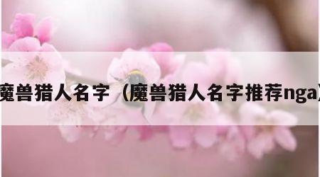 魔兽猎人名字（魔兽猎人名字推荐nga）