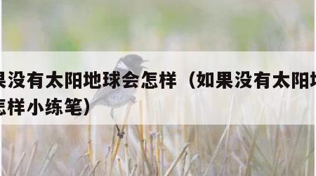 如果没有太阳地球会怎样（如果没有太阳地球会怎样小练笔）
