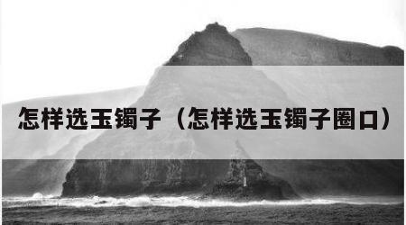 怎样选玉镯子（怎样选玉镯子圈口）