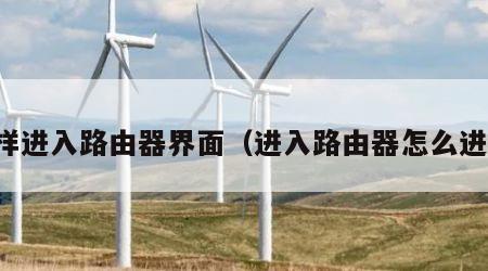 怎样进入路由器界面（进入路由器怎么进入）